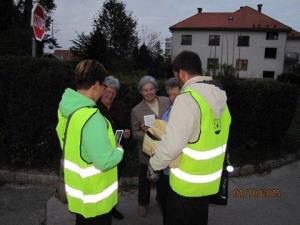 Ustanovna seja SPVCP Občine Škofja Loka in terenska preventivna akcija za večjo varnost pešcev (1.10.2015)
